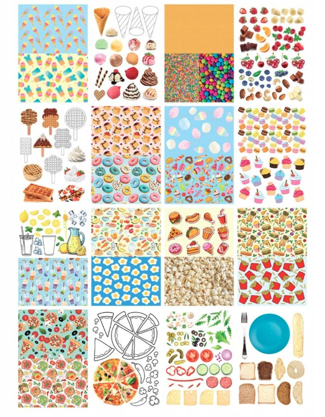 Blok z motywami Food A4/16ark 80g 27 motywów Happy Color HA 3808 2030-FD